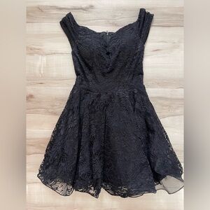 Windsor Black Lace Mini Dress